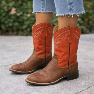 Anderson Bean Brown and Red Western Boots